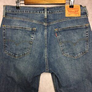 Levis Mens 505 Regular Fit Blue Jeans size 36x34 Stretch Denim Pants